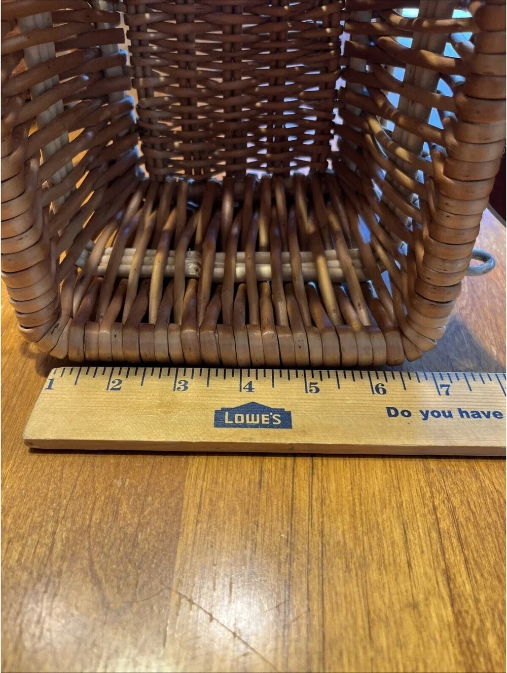 Vintage Wilco Imports Square Wicker Basket NWT Deadstock Boho Storage Handles